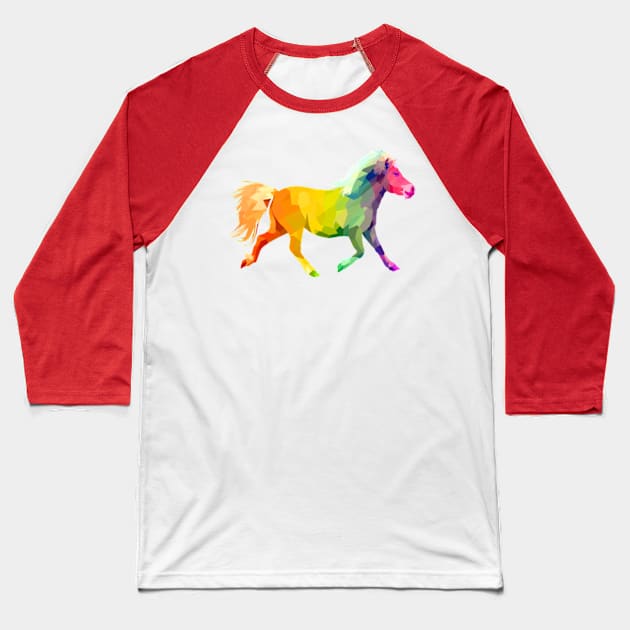 Rainbow Pony Baseball T-Shirt by Worldengine